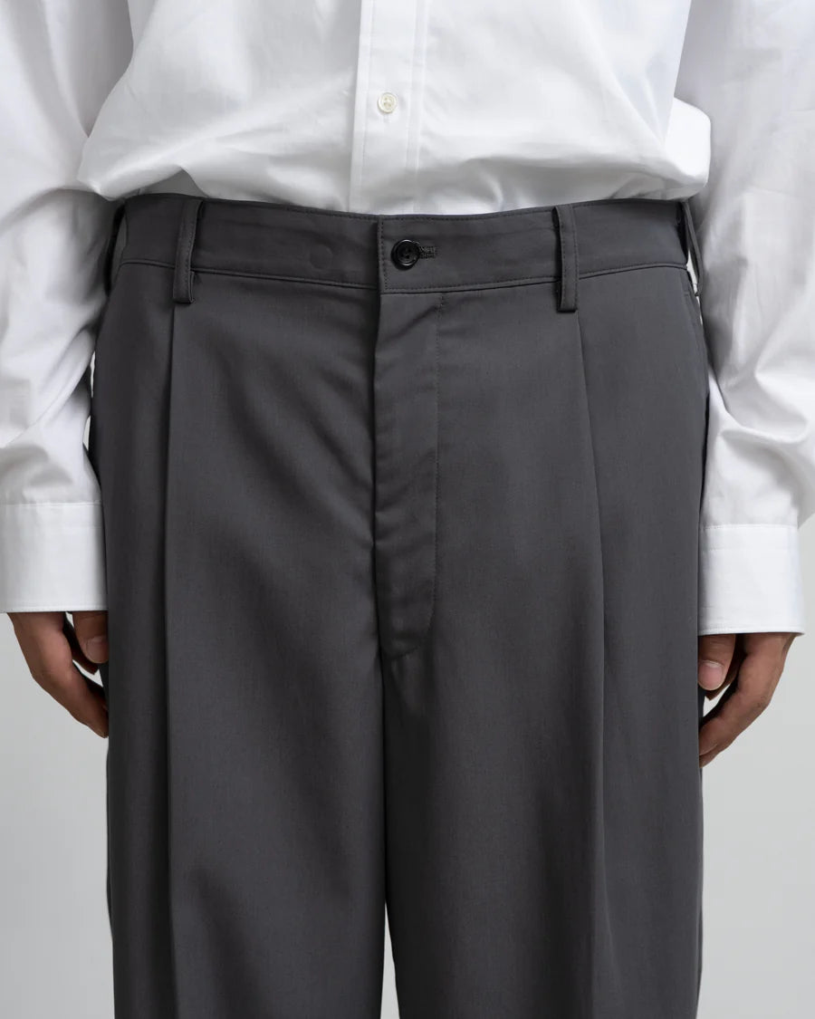 Graphpaper Wooly Cotton Twill Wide Tapered Slacks