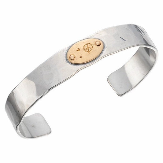 Porter Classic GOLD RIVET BANGLE LOVE & PEACE CUSTOM