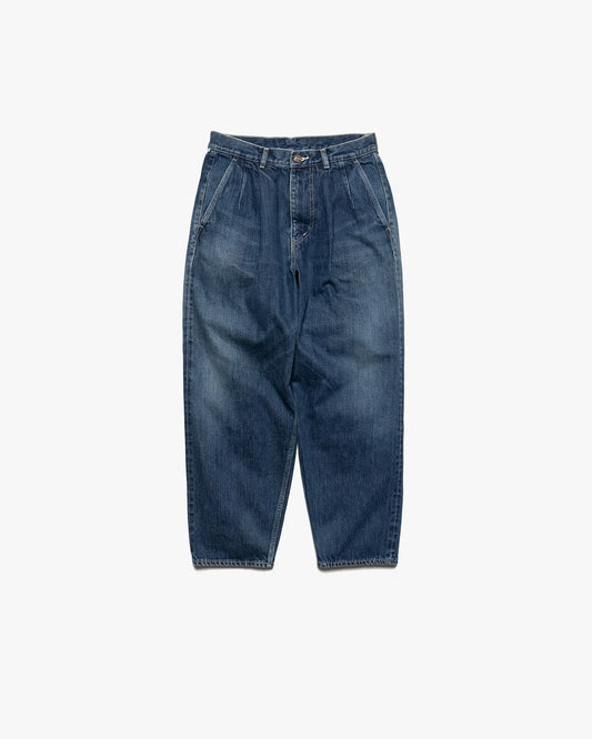 Graphpaper Selvage Denim Two Tuck Tapered Pants - DARK FADE