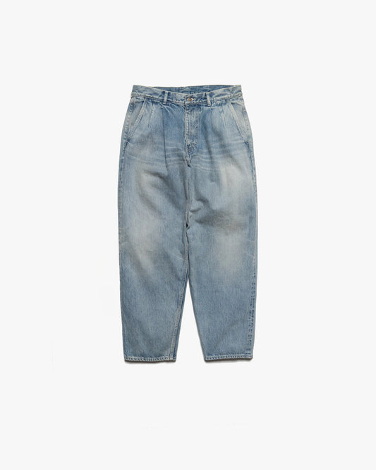 Graphpaper Selvage Denim Two Tuck Tapered Pants - LIGHT FADE
