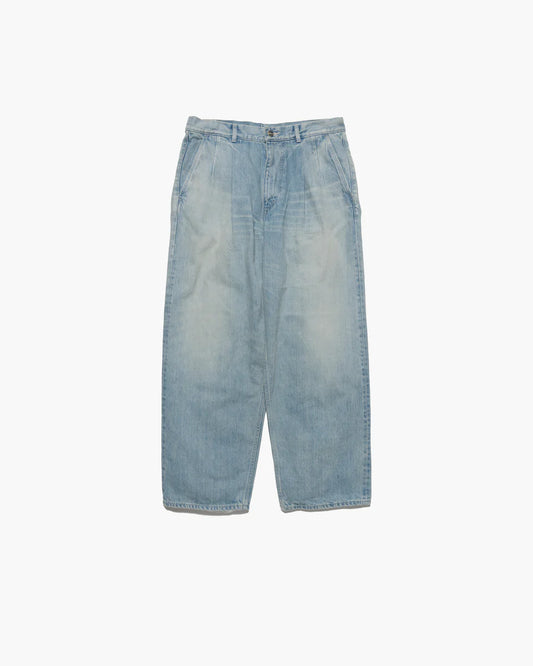 Graphpaper Selvage Denim Two Tuck Pants - LIGHT FADE