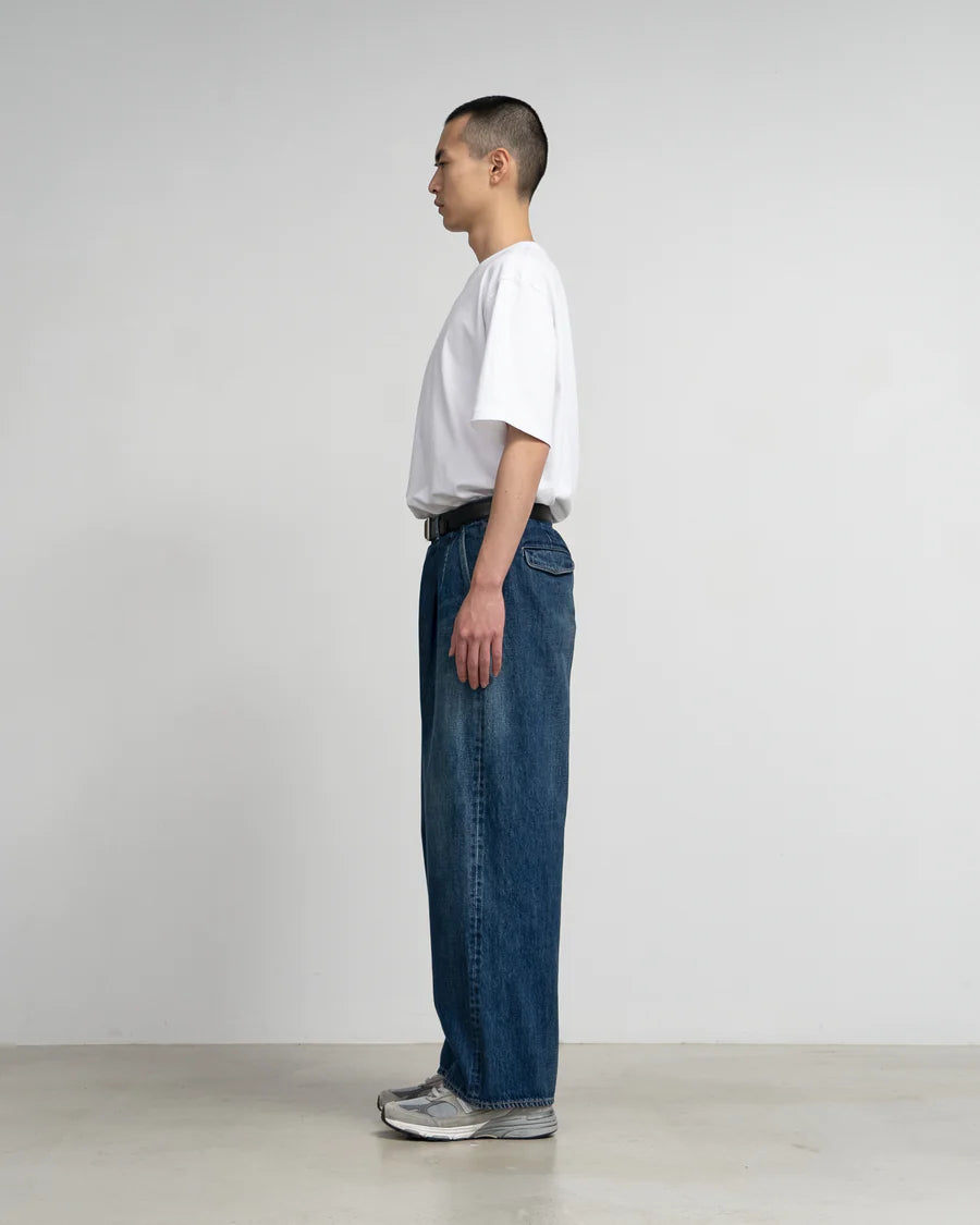 Graphpaper Selvage Denim Two Tuck Pants - DARK FADE