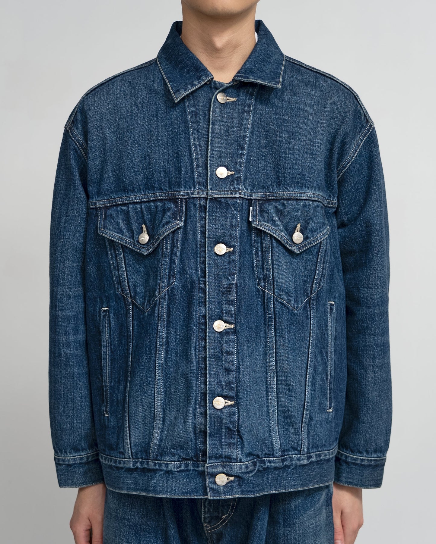 Graphpaper Selvage Denim Trucker Jacket - Dark Fade