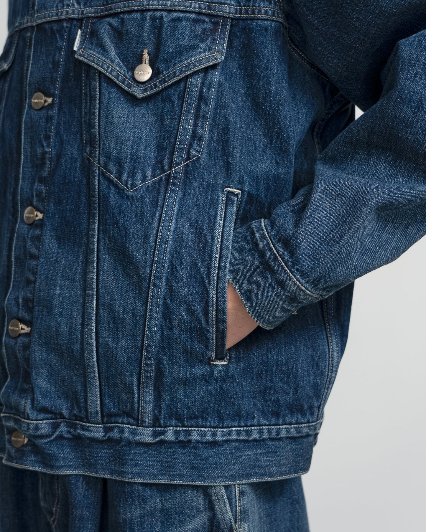 Graphpaper Selvage Denim Trucker Jacket - Dark Fade