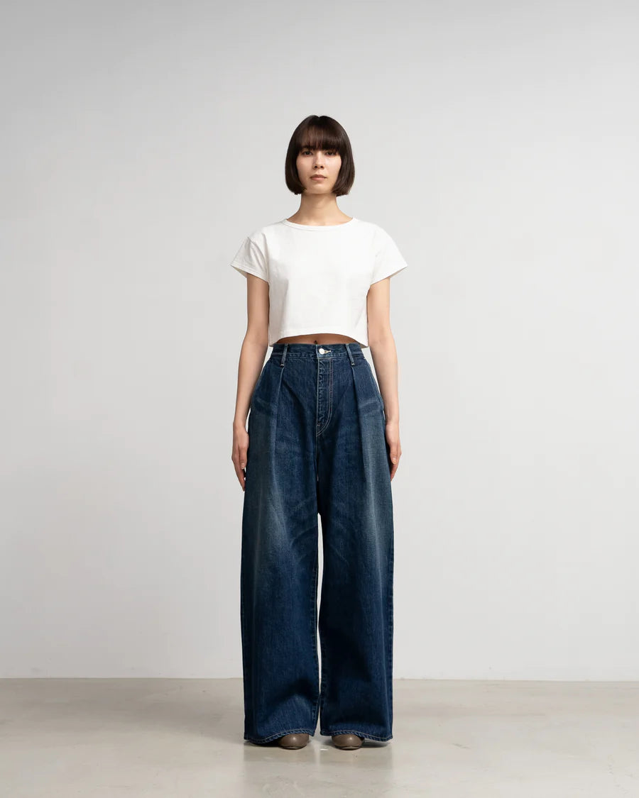 Graphpaper Selvage Denim Two Tuck Wide Pants - DARK FADE – unexpected store