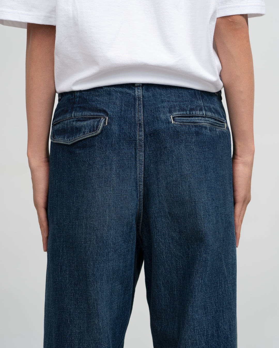 Graphpaper Selvage Denim Two Tuck Tapered Pants - DARK FADE