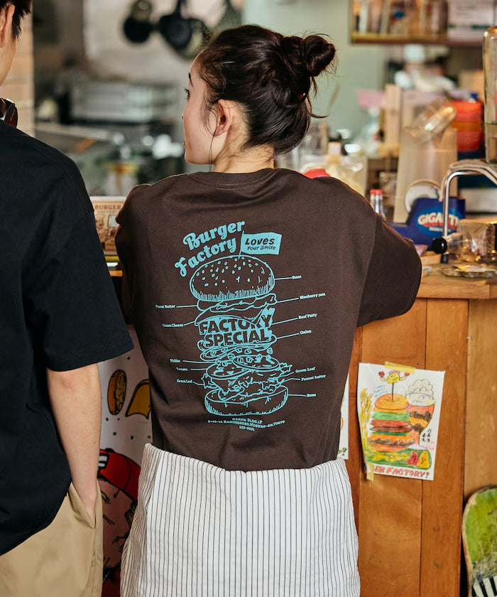 Burger Factory x FREAK'S STORE Burger Factory Special Big Silhouette Back Print Crew Neck T-shirt