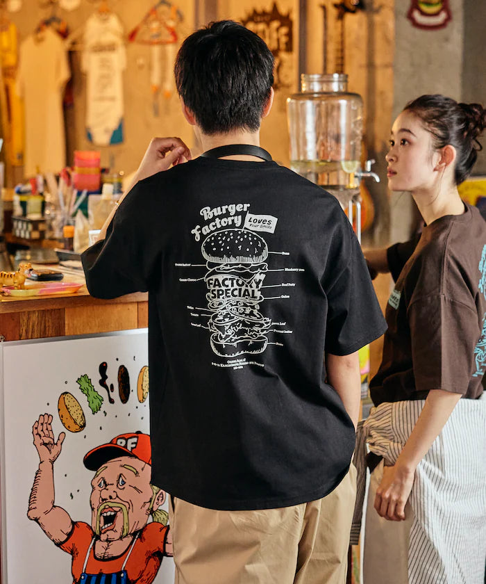 Burger Factory x FREAK'S STORE Burger Factory Special Big Silhouette Back Print Crew Neck T-shirt