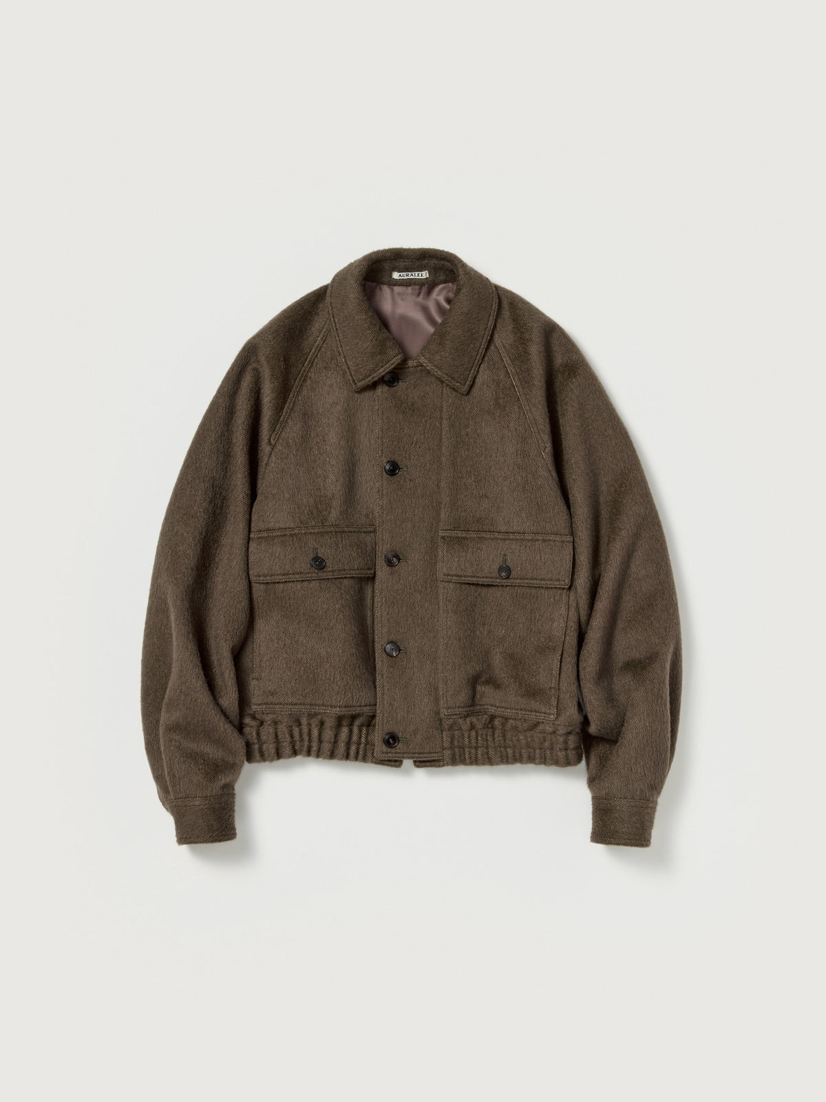 AURALEE HAIRY WOOL MOHAIR CHAMBRAY BLOUSON
