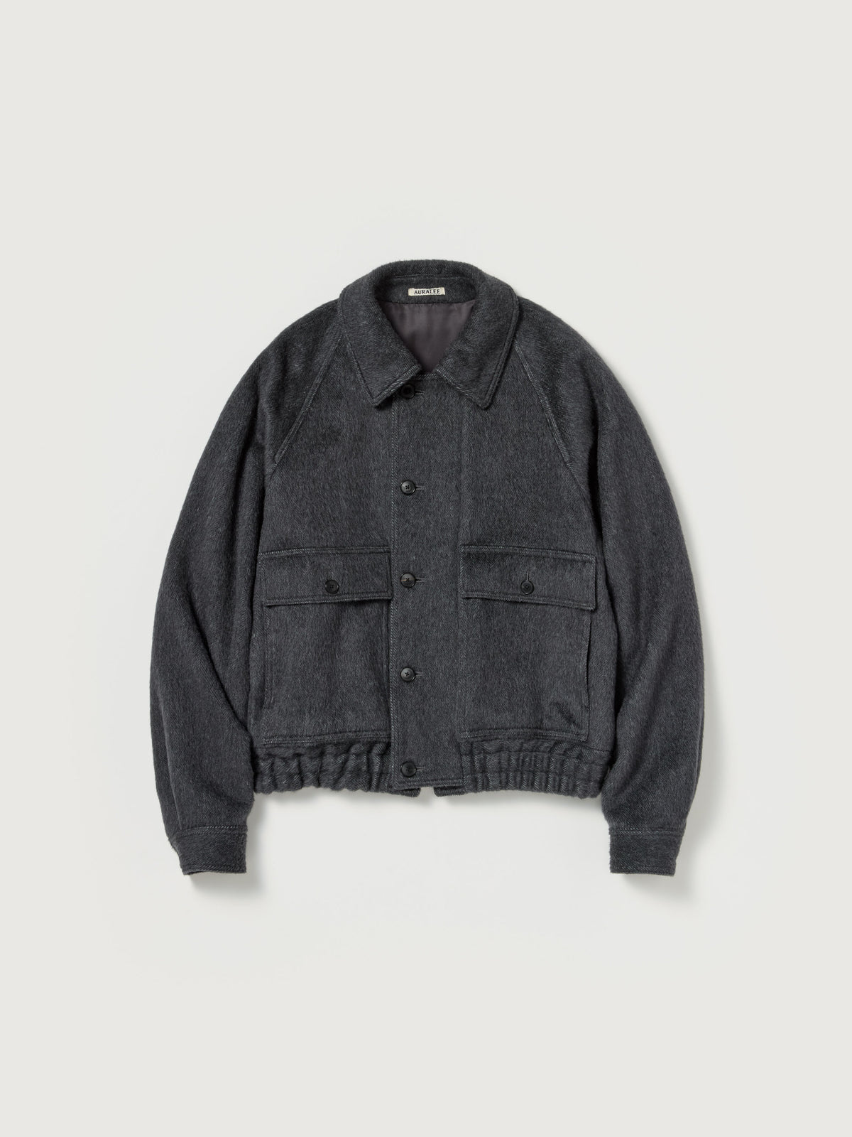 AURALEE HAIRY WOOL MOHAIR CHAMBRAY BLOUSON