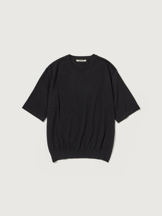 AURALEE HARD TWIST CASHMERE KNIT TEE