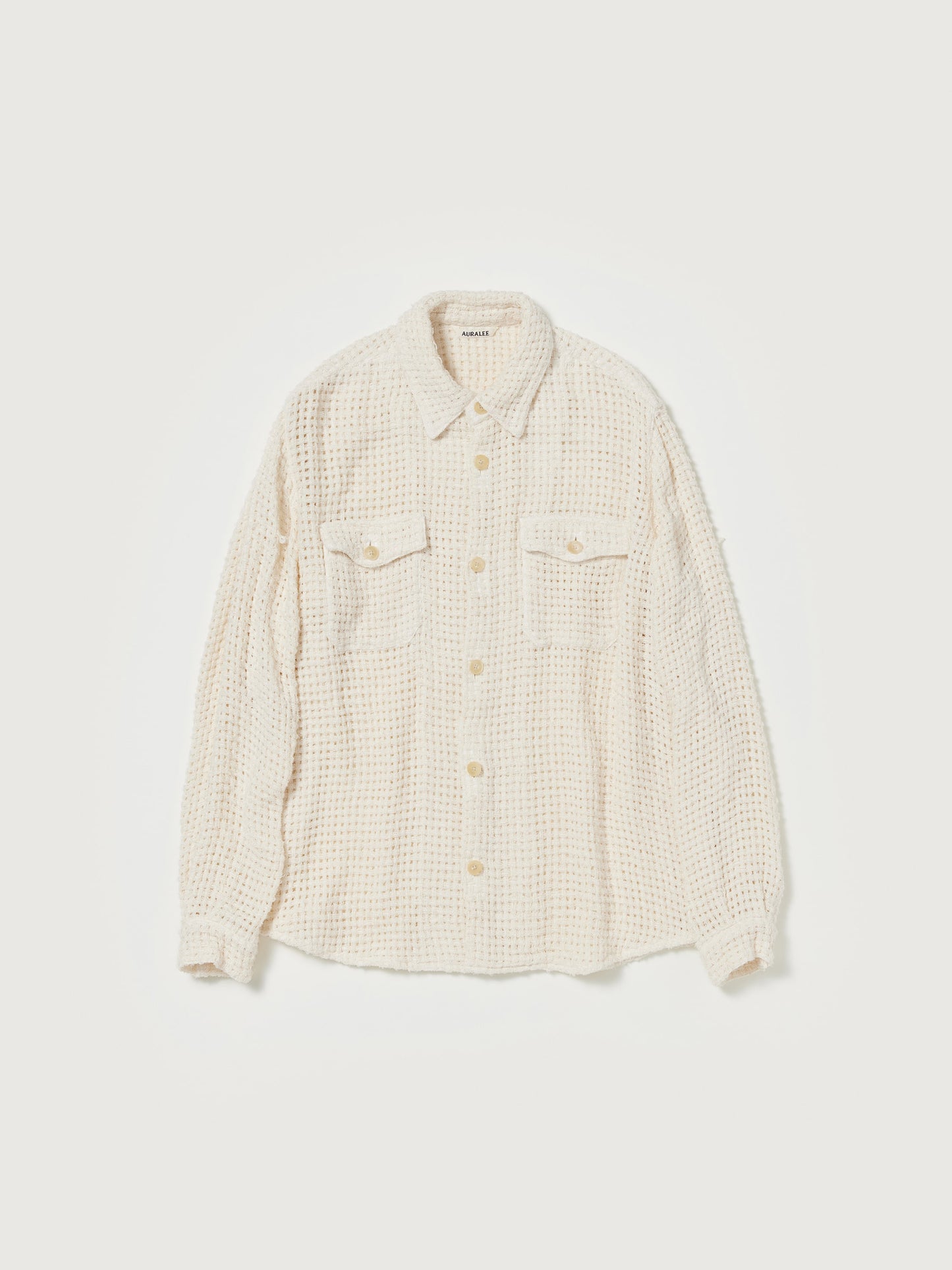 AURALEE HOMESPUN SUMMER TWEED MESH SHIRT