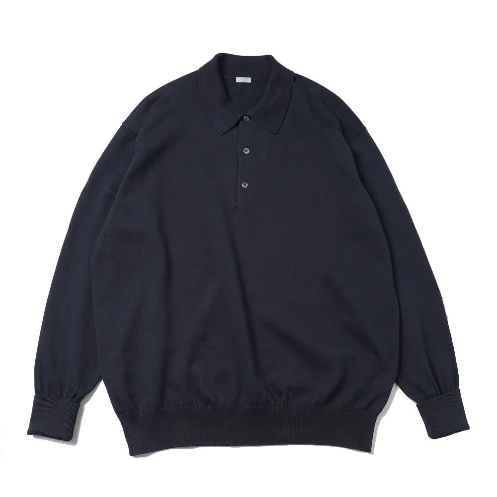 A.PRESSE Cotton Knit L/S Polo Shirts