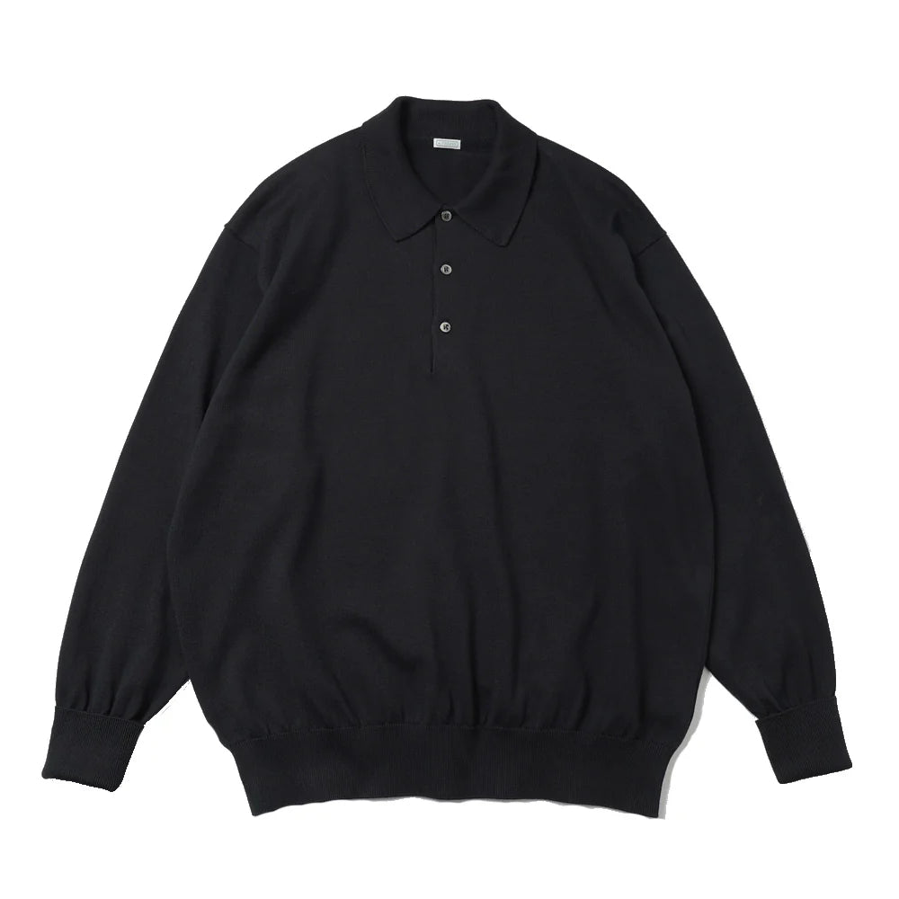 A.PRESSE Cotton Knit L/S Polo Shirts
