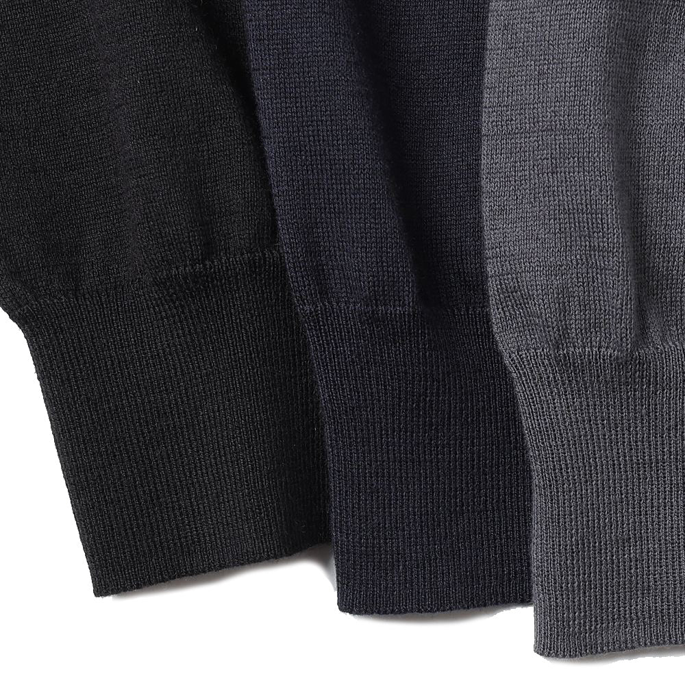 A.PRESSE Wool Cotton High Gauge Crew Neck Sweater