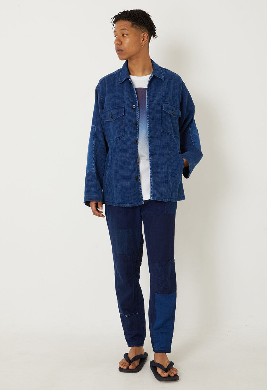 BLUE BLUE JAPAN Casezomesashico Fatigue Shirt