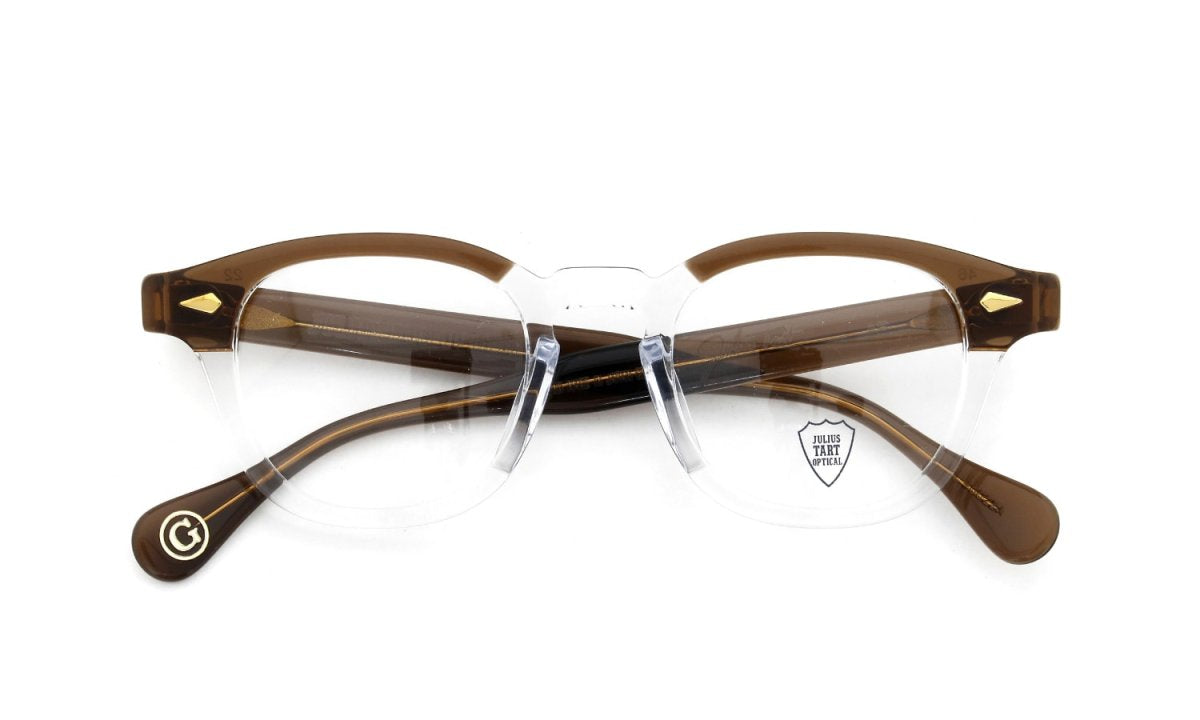 JULIUS TART OPTICAL AR Gold Edition Eyeglass Frame Red Brown Brow