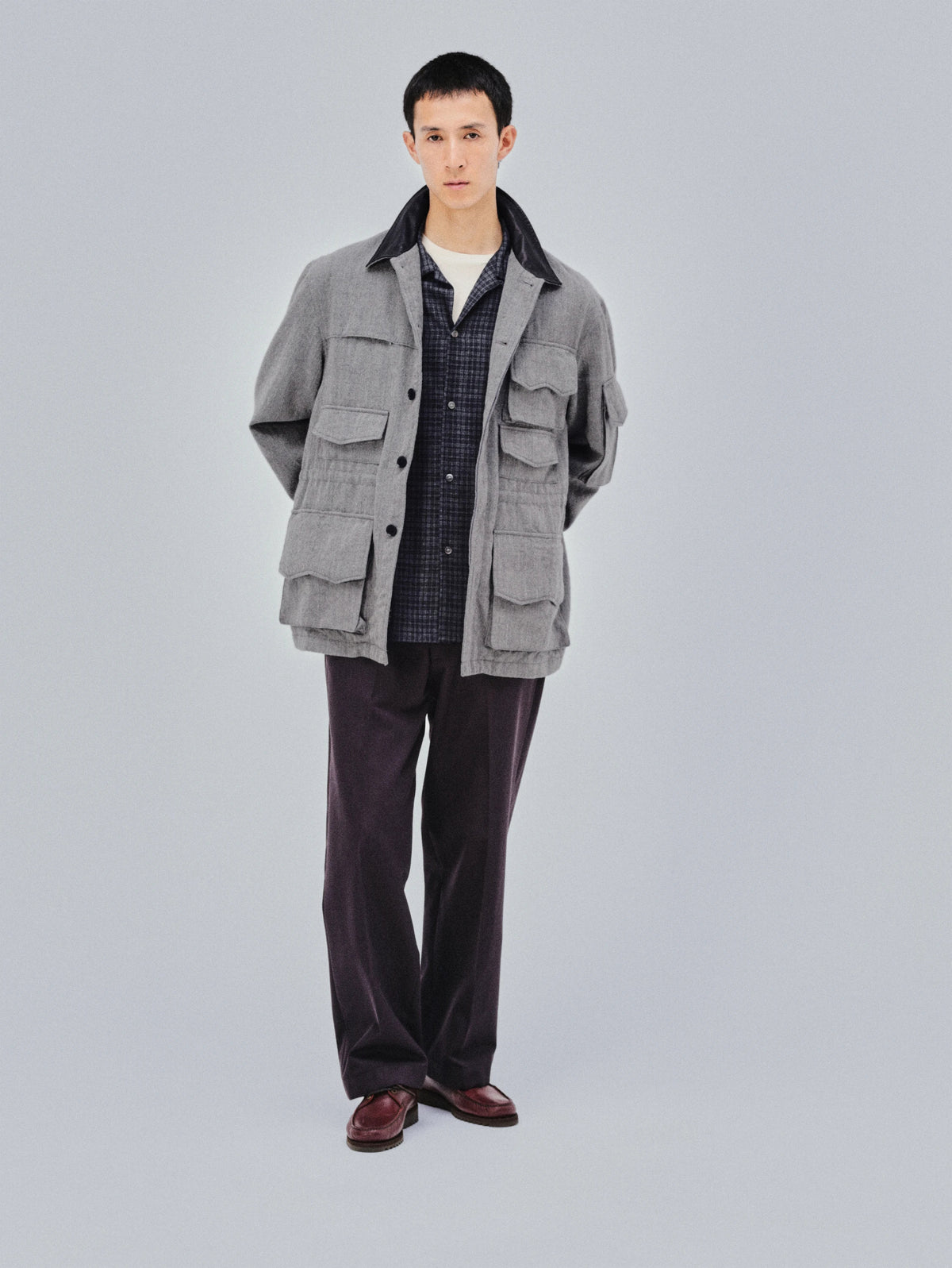 KAPTAIN SUNSHINE Wool Herringbone Explorer Jacket