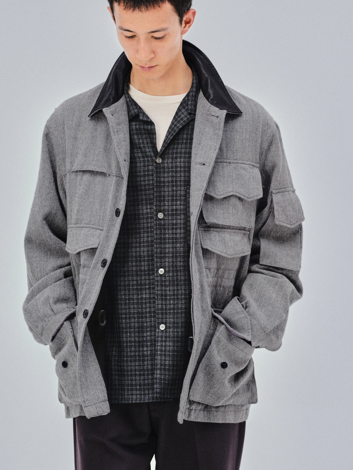KAPTAIN SUNSHINE Wool Herringbone Explorer Jacket