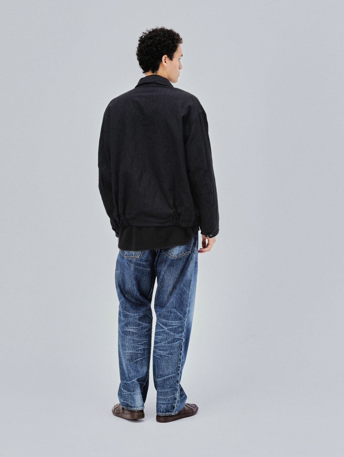 KAPTAIN SUNSHINE Wool Stripe Zip Blouson