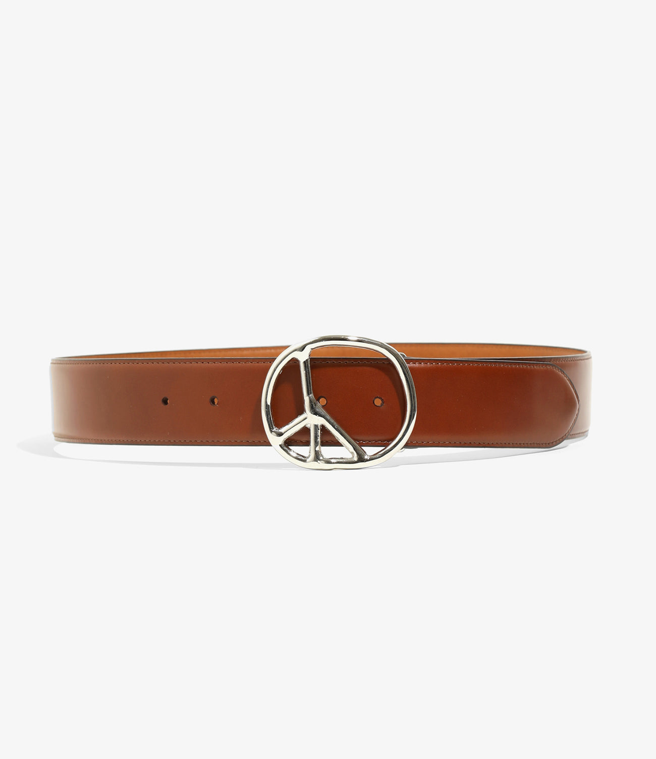 Needles Peace Buckle Belt - Steer Lthr.