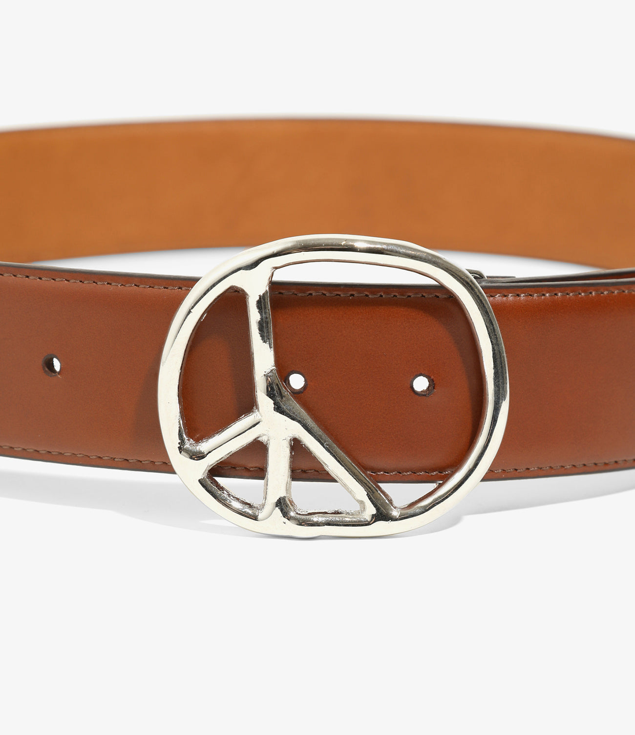 Needles Peace Buckle Belt - Steer Lthr.