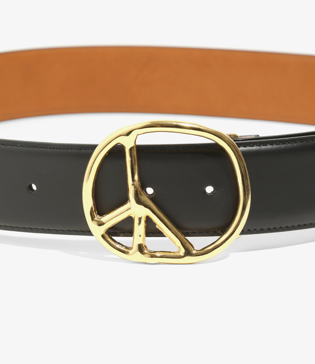 Needles Peace Buckle Belt - Steer Lthr.