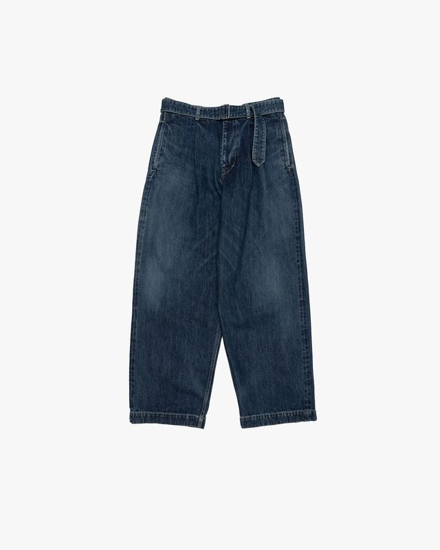 Graphpaper Selvage Denim Belted Pants - DARK FADE