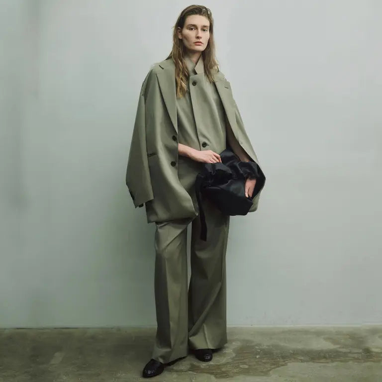 ssstein SHIRRING HANDLE LEATHER SHOULDER BAG