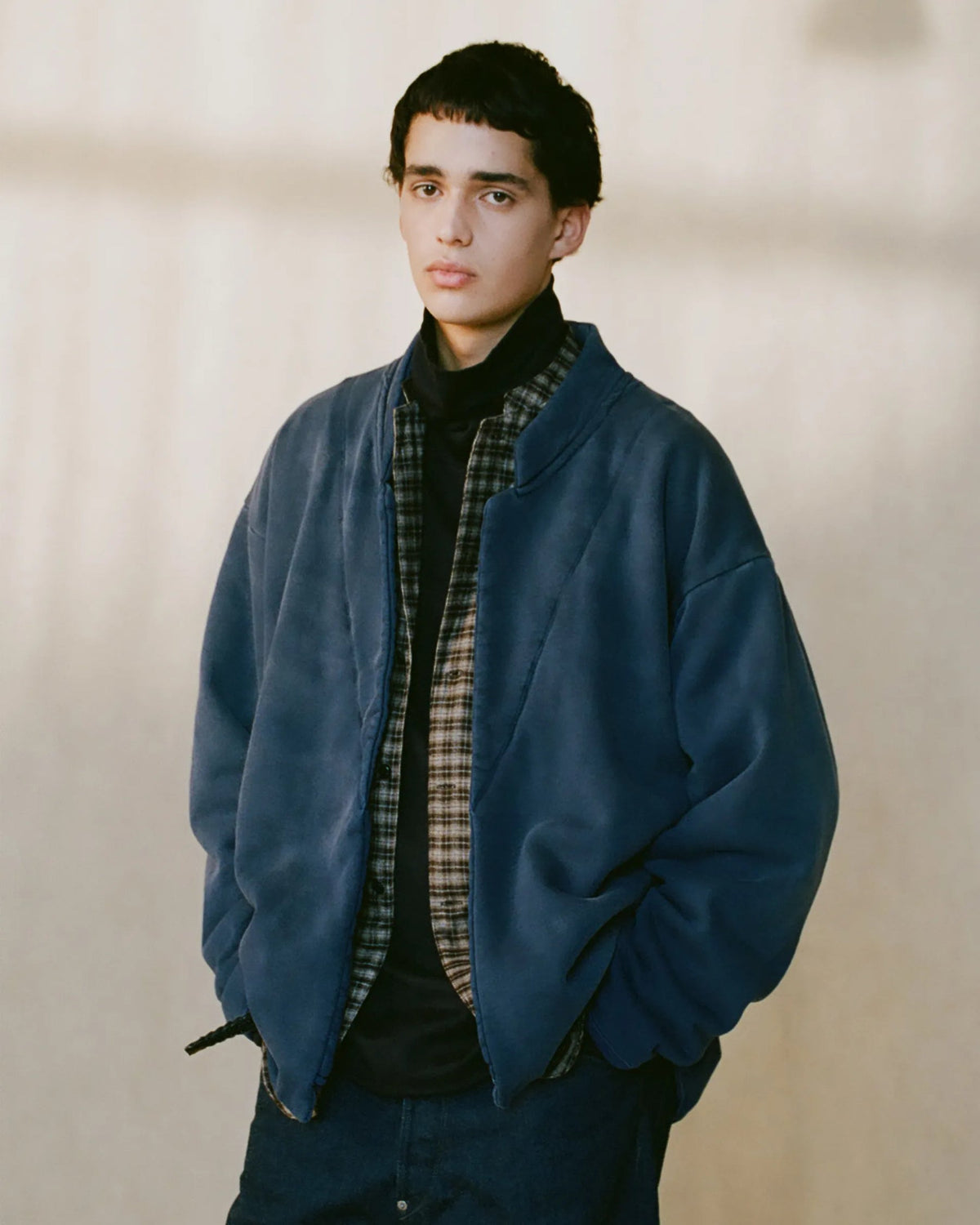 NICENESS LEAD Distressed Sweat Jacket