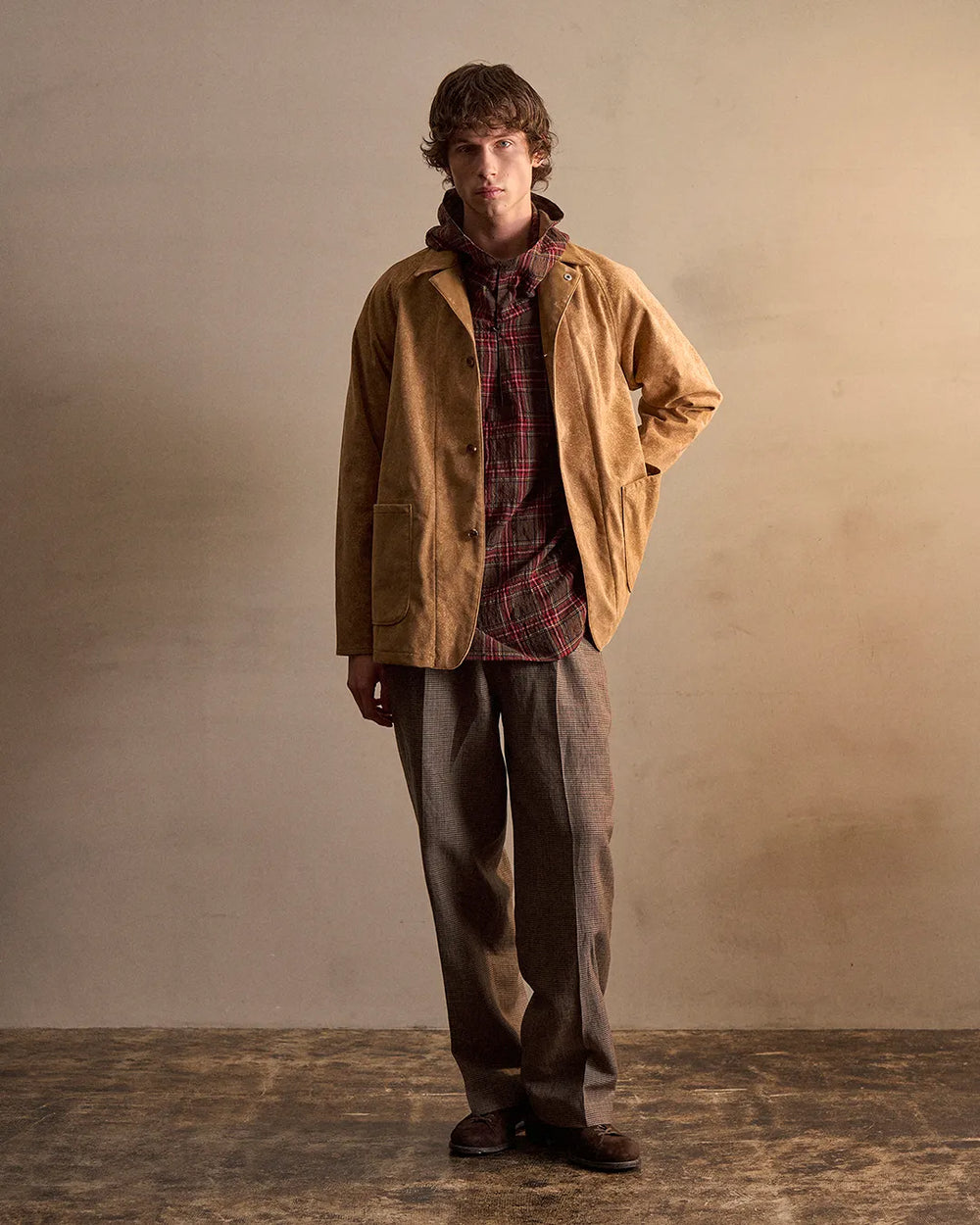 NICENESS LENNOX Bleached Faux Suede Raglan Coverall