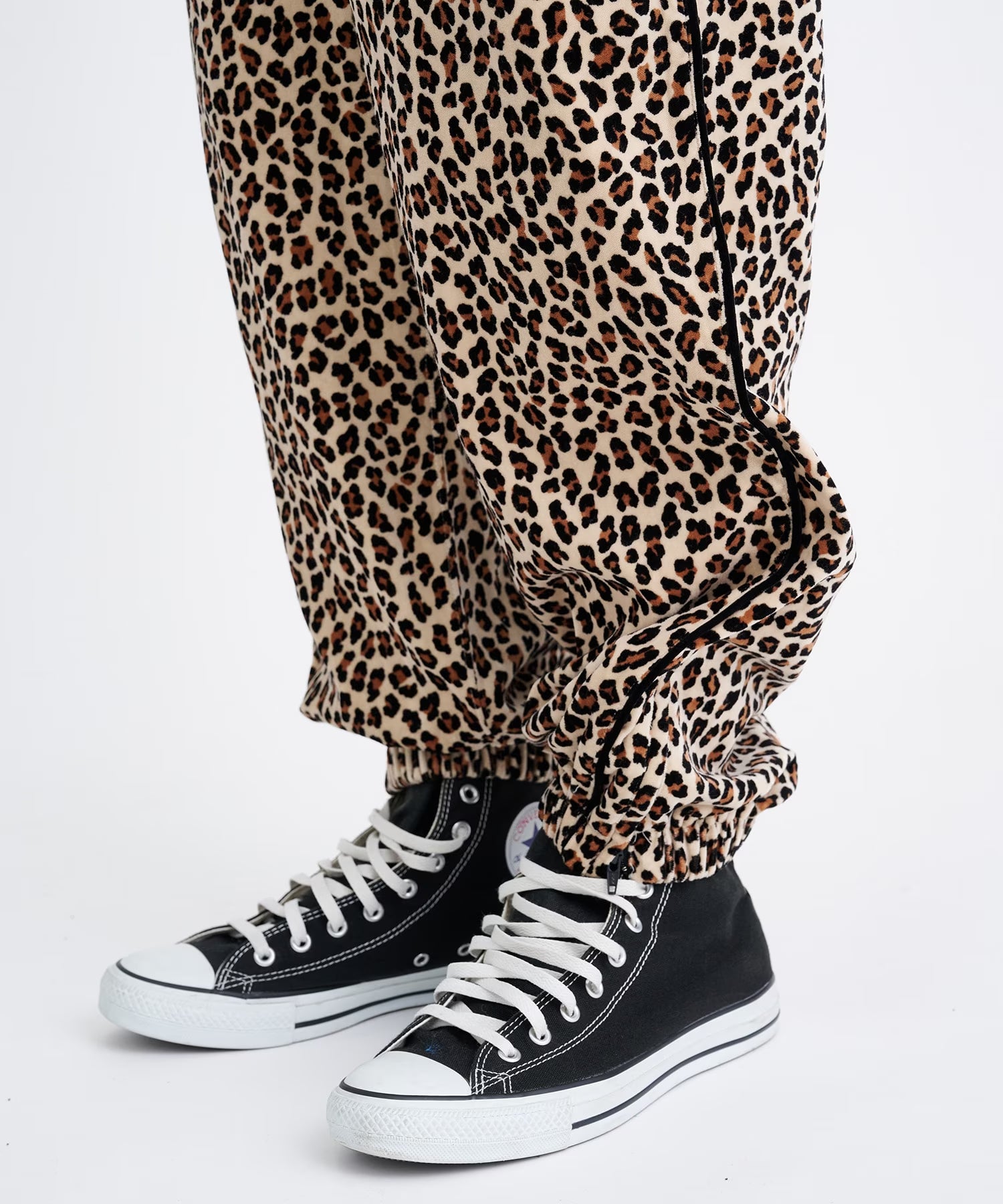 WACKO MARIA LEOPARD VELVET TRACK PANTS