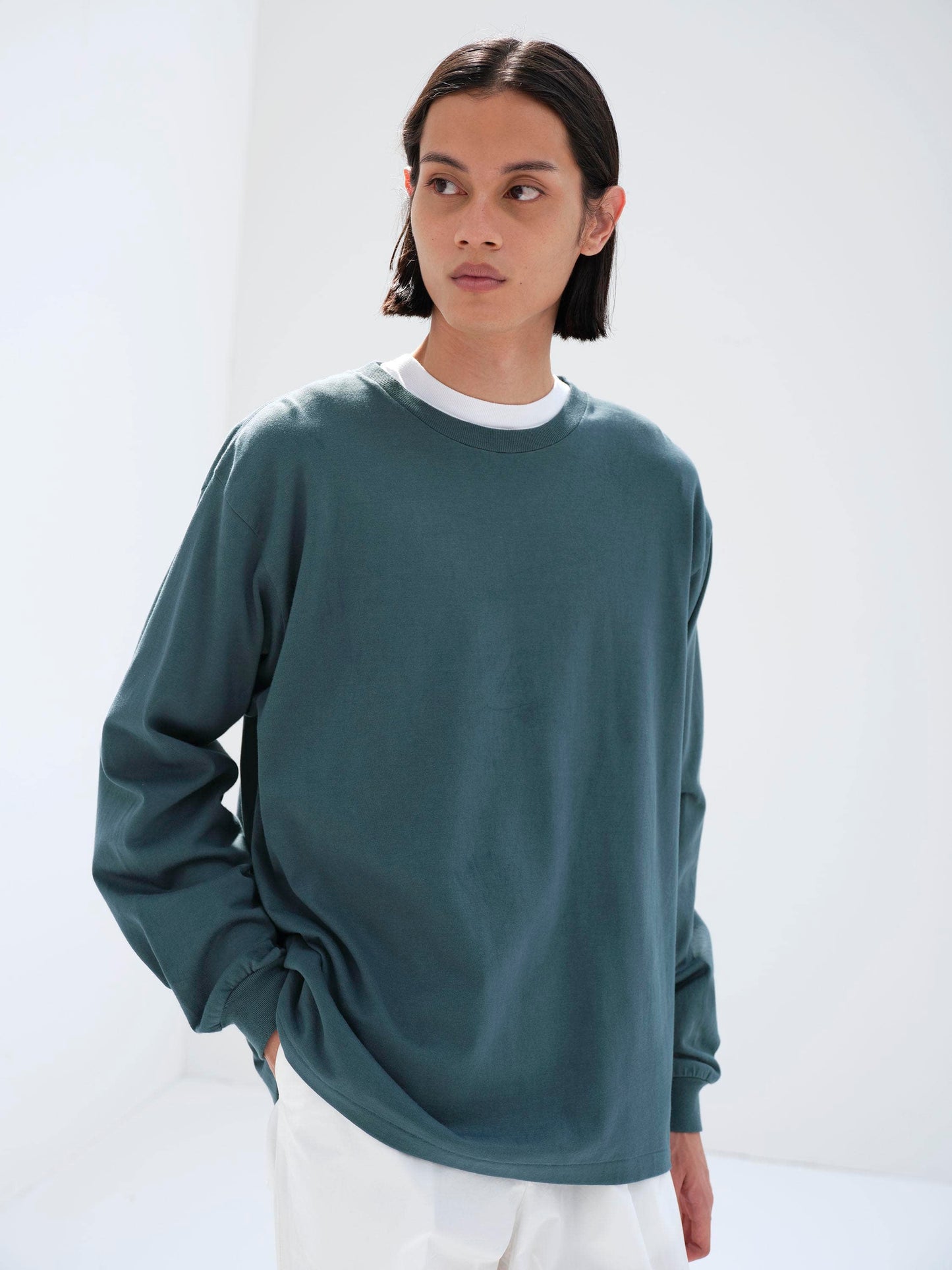 AURALEE LUSTER PLAITING L/S TEE