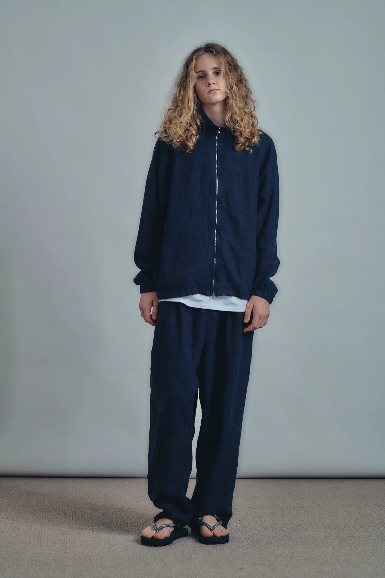 is-ness Linen Track Jacket