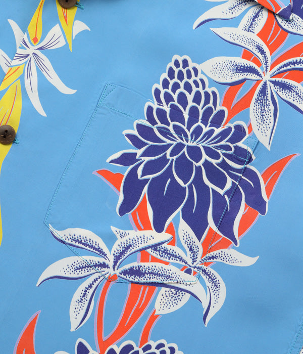 SUN SURF RAYON HAWAIIAN SHIRT “BLOOMS OF TORCH FLOWER”