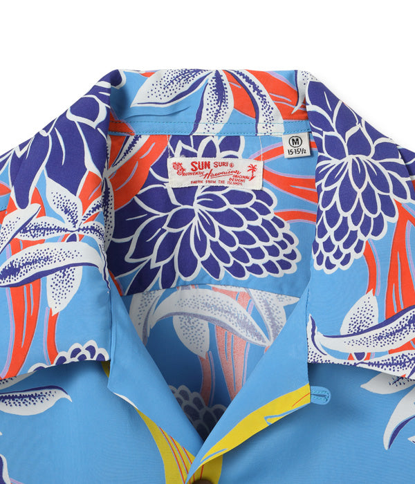 SUN SURF RAYON HAWAIIAN SHIRT “BLOOMS OF TORCH FLOWER