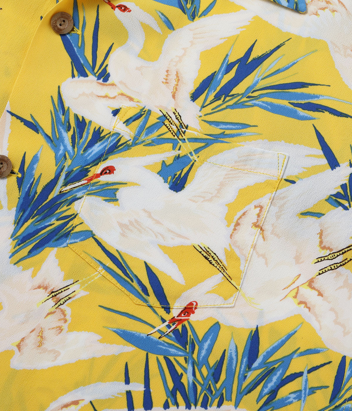 SUN SURF RAYON HAWAIIAN SHIRT “WHITE EGRET”