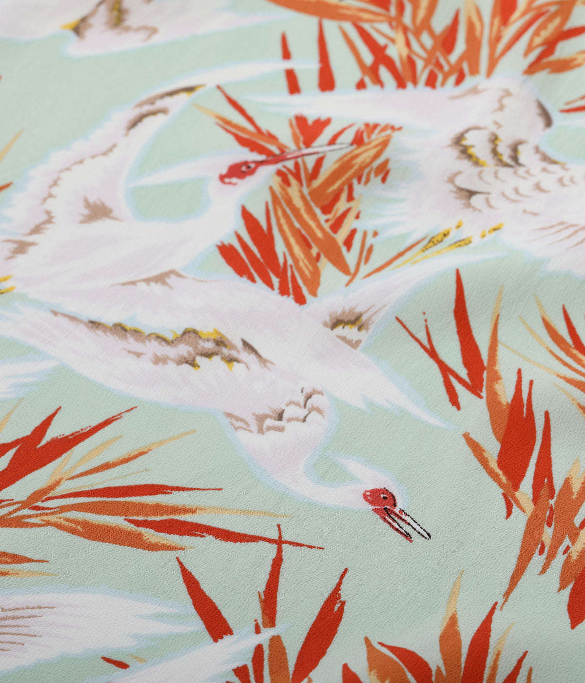 SUN SURF RAYON HAWAIIAN SHIRT “WHITE EGRET”