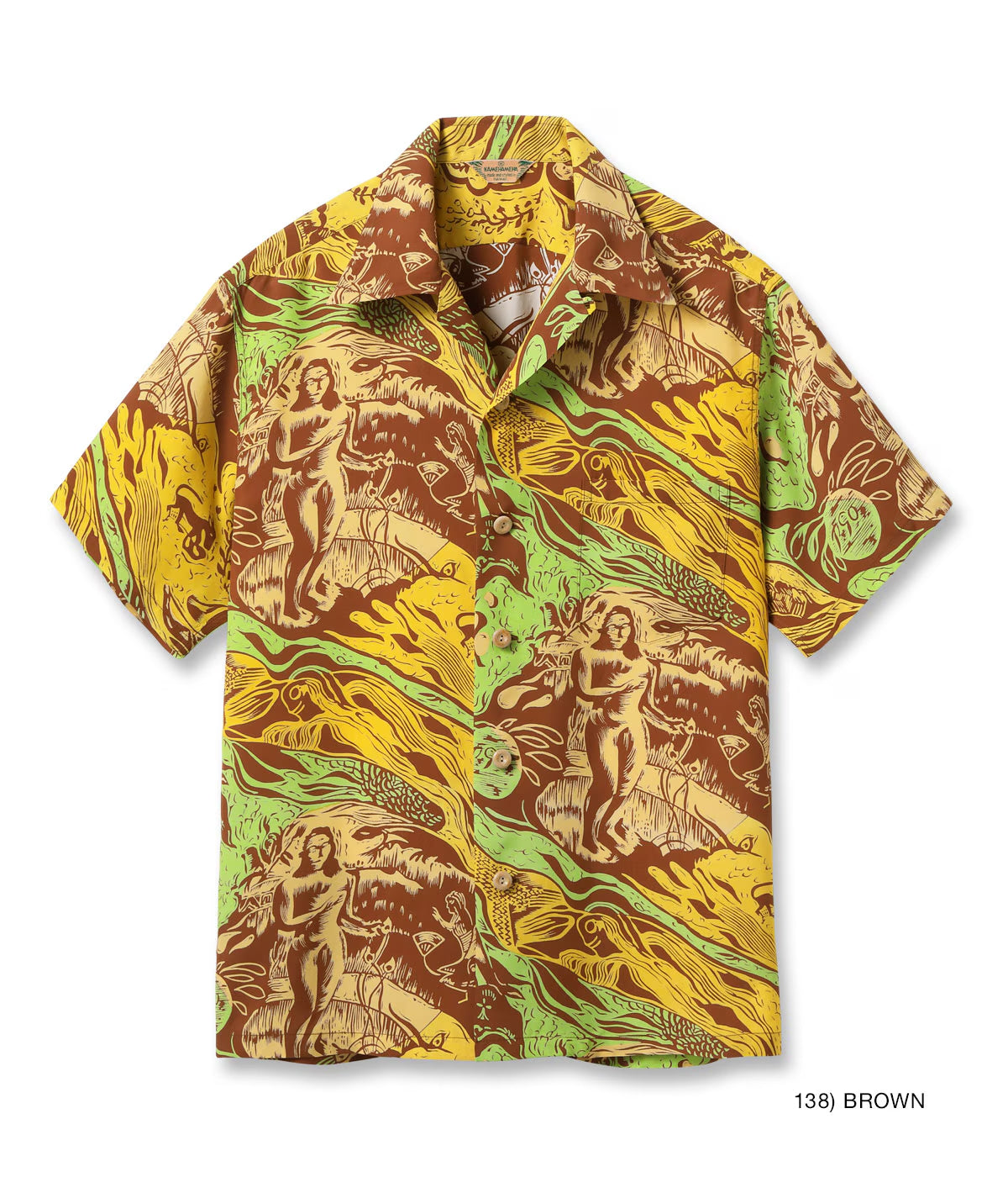 SUN SURF RAYON HAWAIIAN SHIRT SPECIAL EDITION “GAUGUIN WOODCUT MYSTIC”