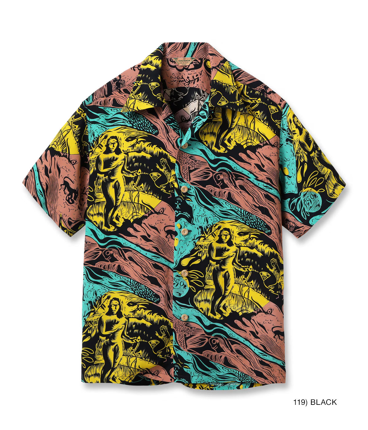 SUN SURF RAYON HAWAIIAN SHIRT SPECIAL EDITION “GAUGUIN WOODCUT MYSTIC”