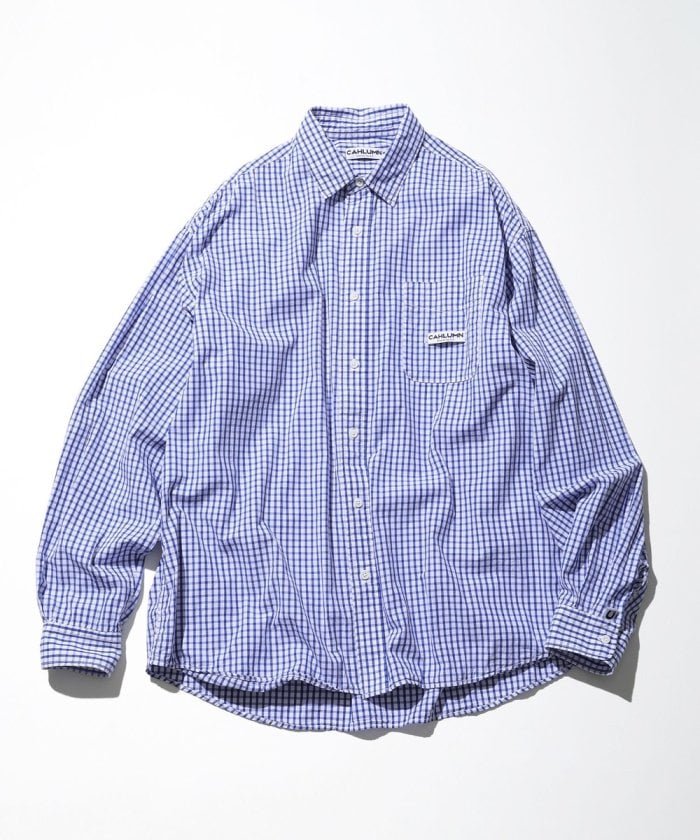 CAHLUMN Magazine Pocket Broad Shirt (Gingham)