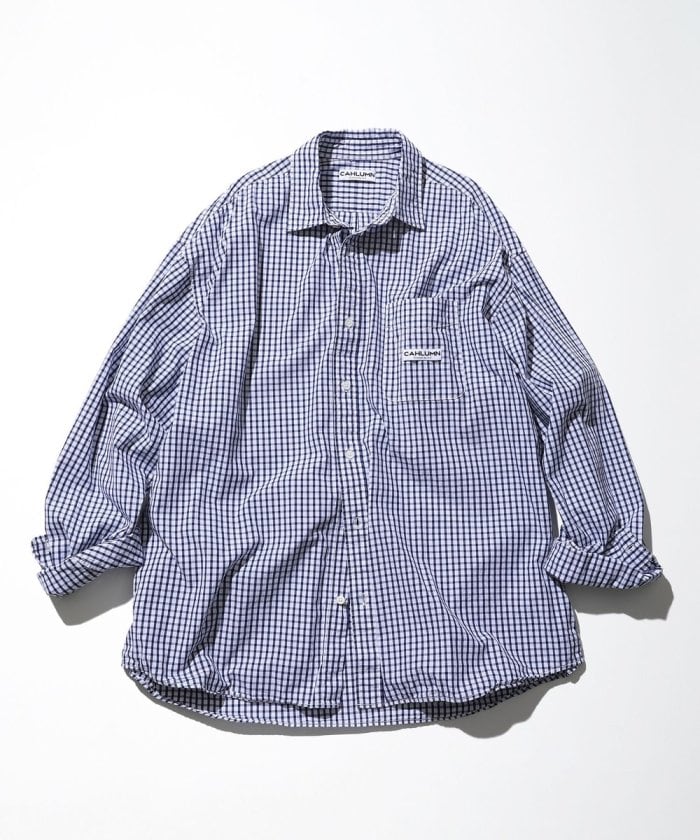 CAHLUMN Magazine Pocket Broad Shirt (Gingham)