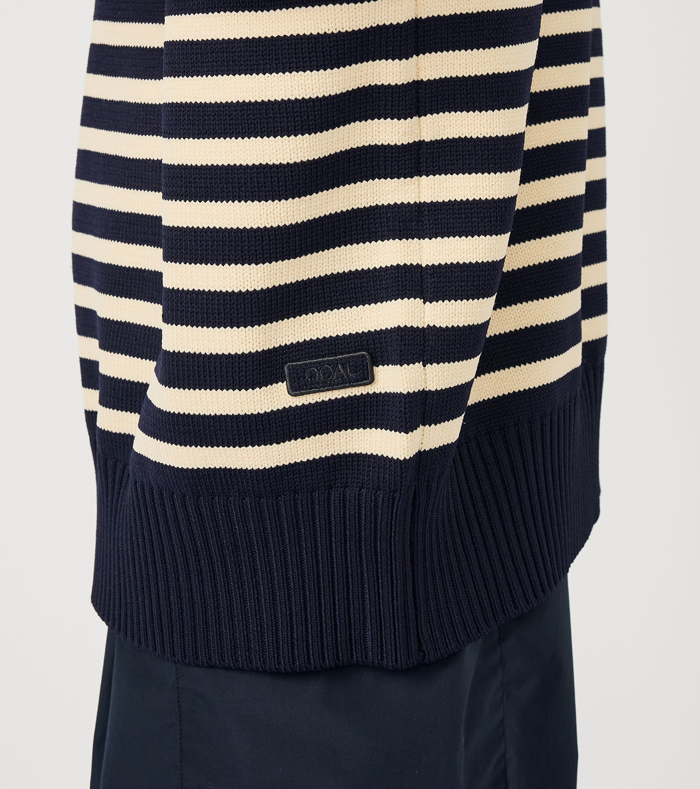 nanamica Mock Neck Stripe Sweater