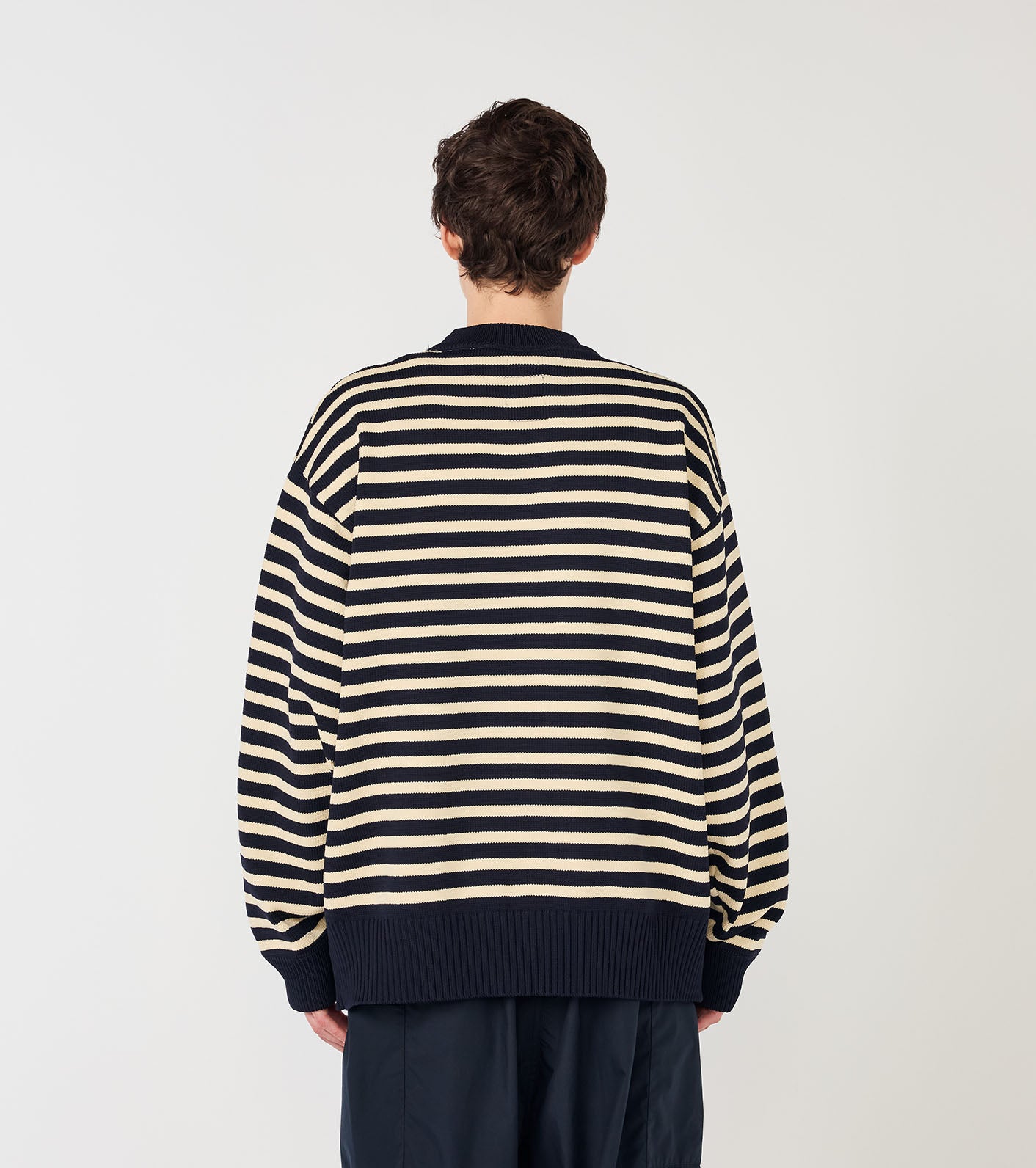 nanamica Mock Neck Stripe Sweater