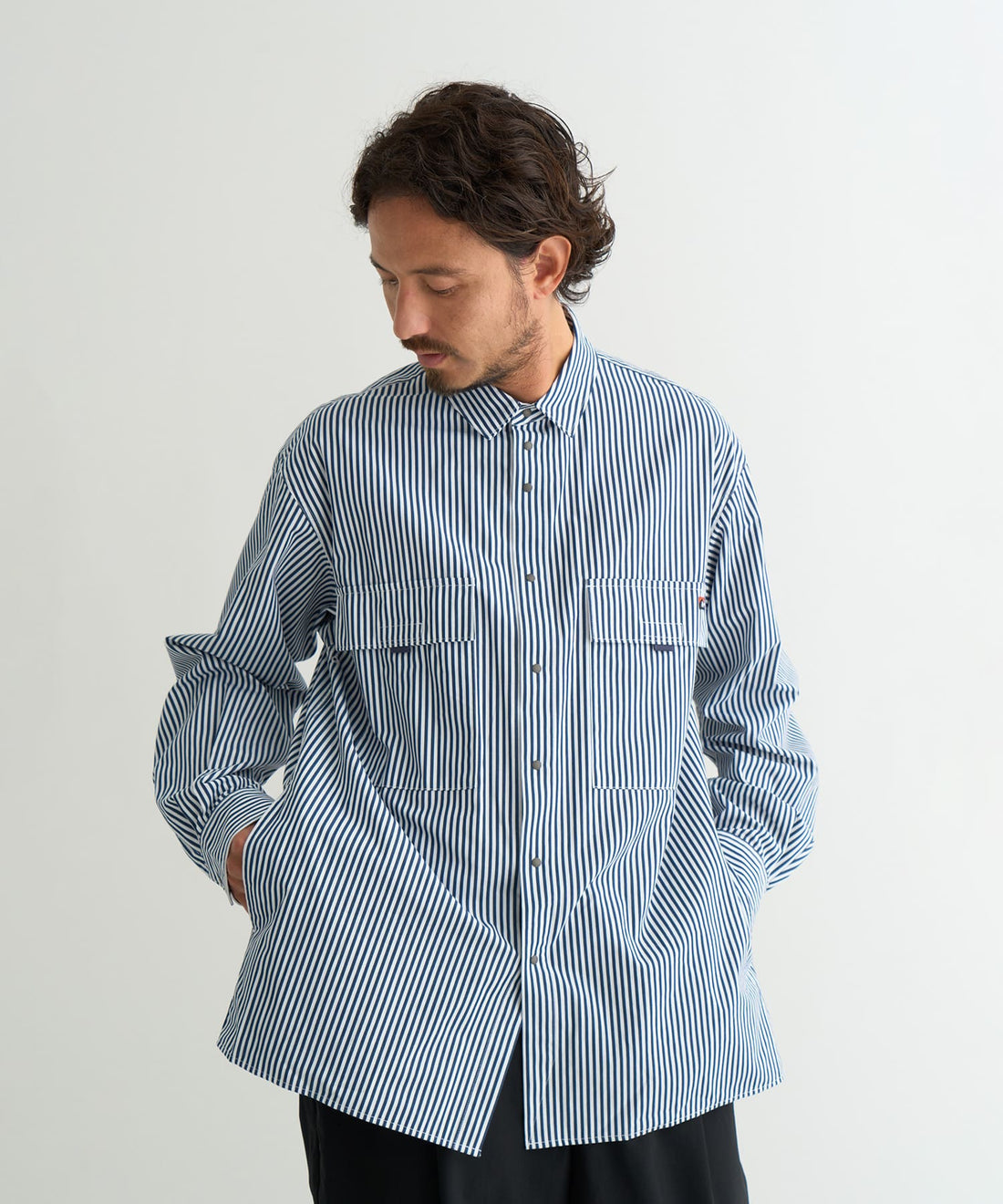 NANGA STRIPE W POCKET BOX SHIRT