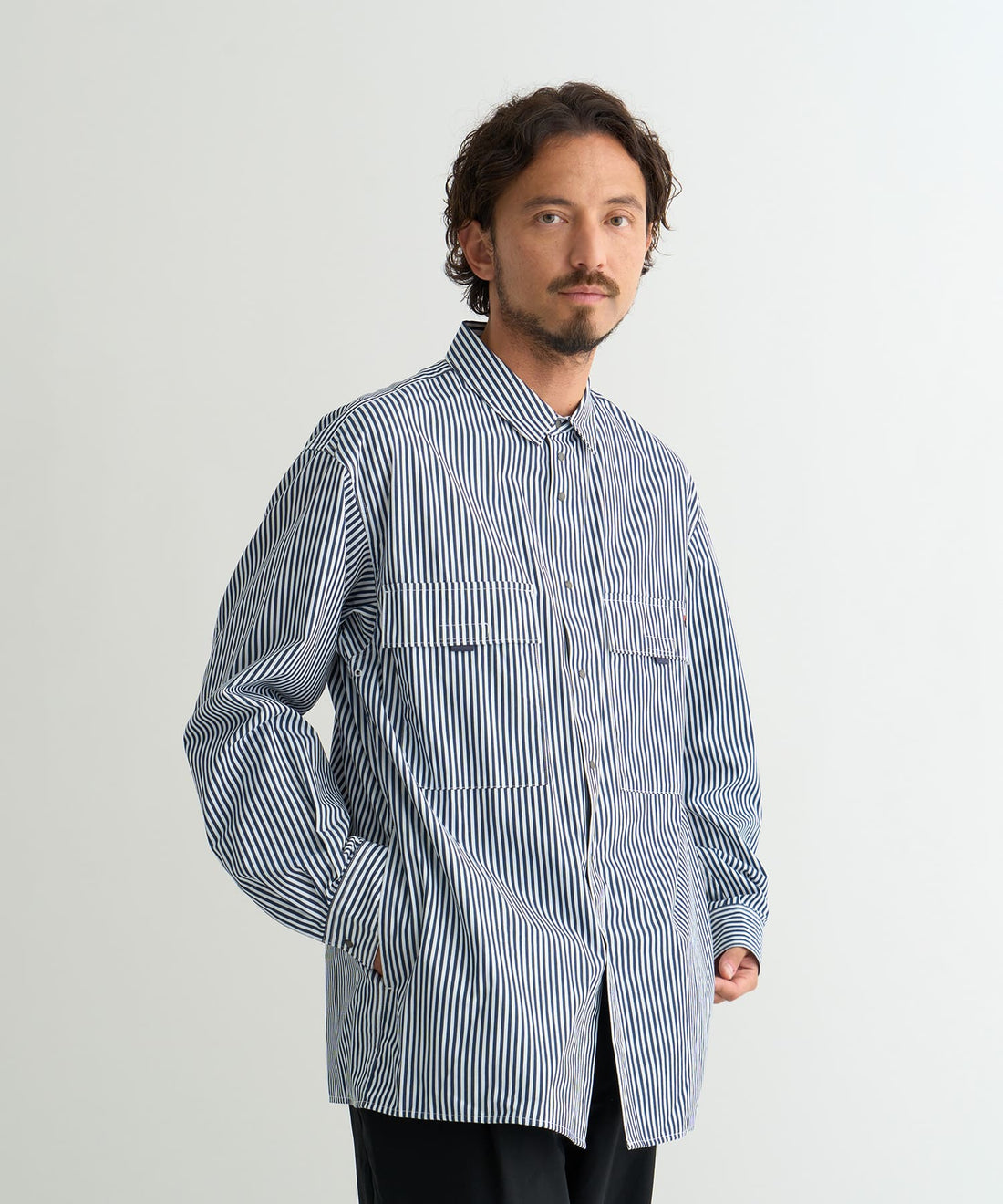 NANGA STRIPE W POCKET BOX SHIRT