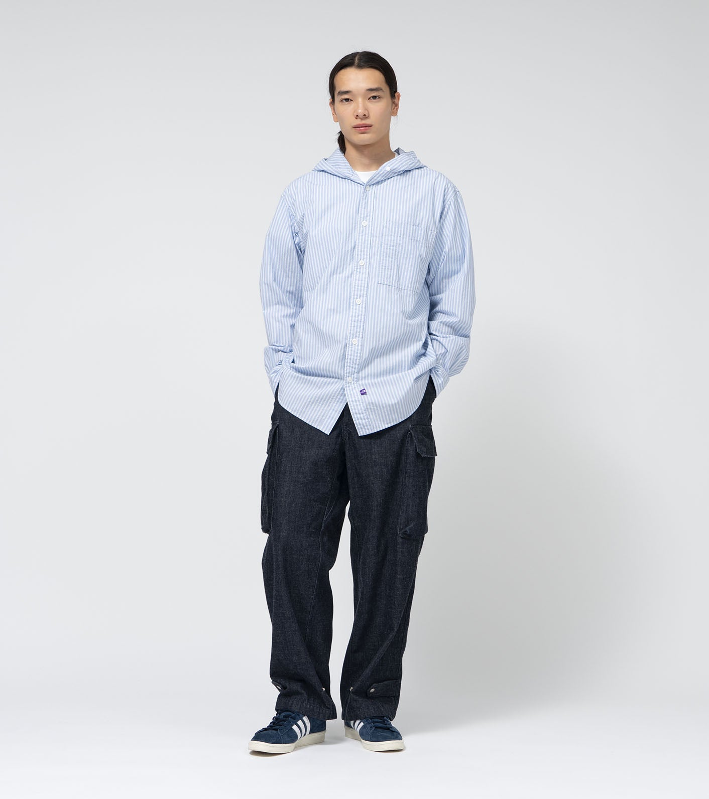 THE NORTH FACE PURPLE LABEL Mountain Striped Hooded Shirt