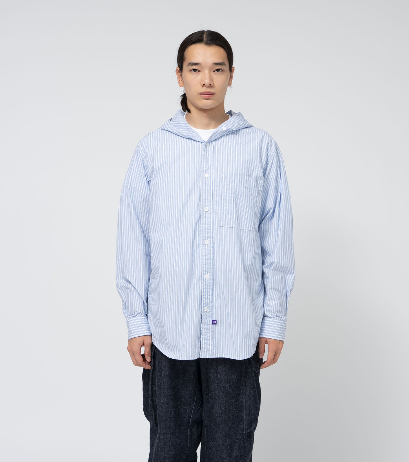 THE NORTH FACE PURPLE LABEL Mountain Striped Hooded Shirt