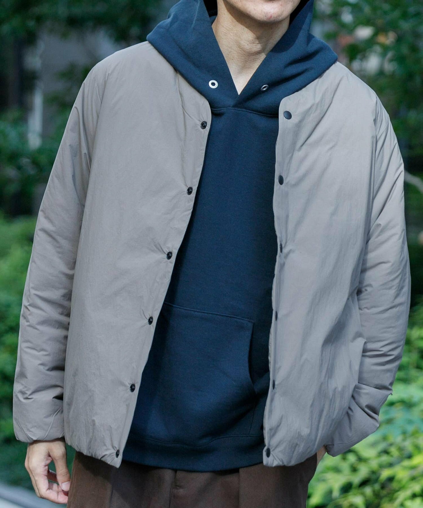 NANGA × URBAN RESEARCH AURORA No Collar Down Blouson