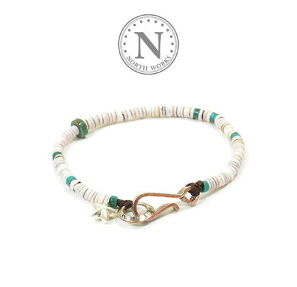 NORTH WORKS Shell & TQ Heishi Bracelet D-618